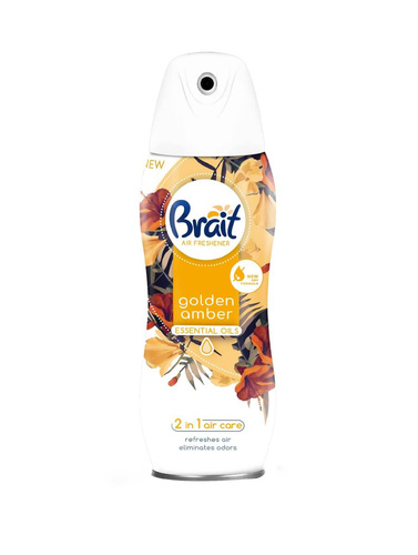BRAIT 2w1 Air Care Suchy Odświeżacz Powietrza Golden Amber 300 ml z Olejkami Eterycznymi