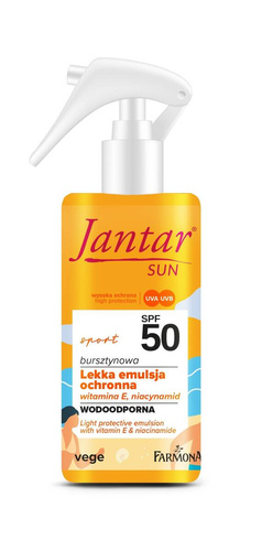 FARMONA SUN Jantar Ultralekka ochronna emulsja SPF 50 z witaminą E i niacynamidem 150 ml