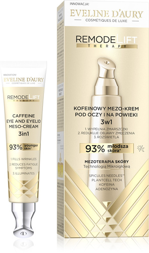 Eveline D'Aury Kofeinowy Mezo-Krem 3w1 Pod Oczy i Na Powieki 15 ml