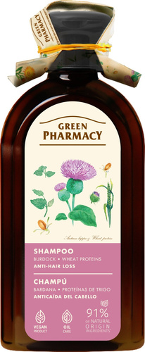 Green Pharmacy Szampon Przeciw Wypadaniu Włosów z Łopianem i Białkiem Pszenicy 350 ml
