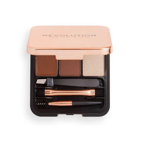 Makeup Revolution Zestaw do Brwi Brow Sculpt Kit Medium Brown