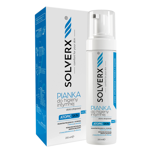 SOLVERX Atopic Skin Pianka do higieny intymnej do skóry atopowej  200ml