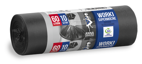 ANNA ZARADNA Worki na śmieci SUPERMOCNE 60L-10szt. czarne