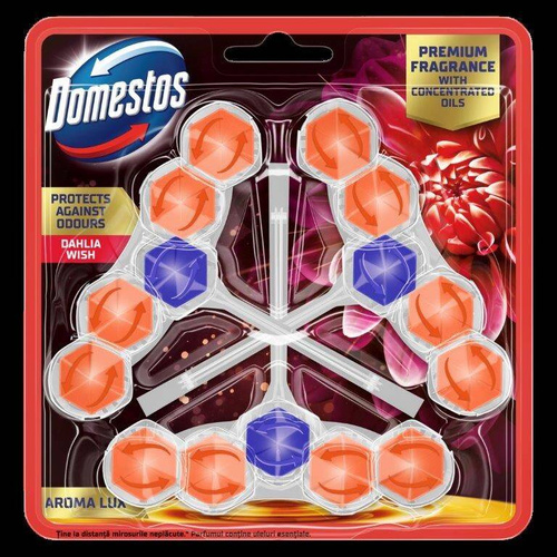 DOMESTOS Kostka toaletowa Aroma Lux Dahlia Flower Dragonfruit 3 x 55 g