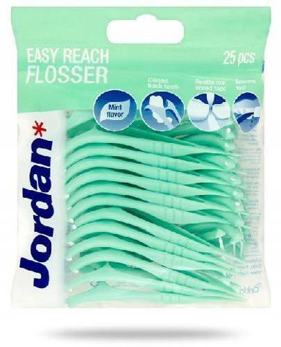Jordan Nici dentystyczne i wykałaczki 2w1 Easy Reach Flosser -25szt
