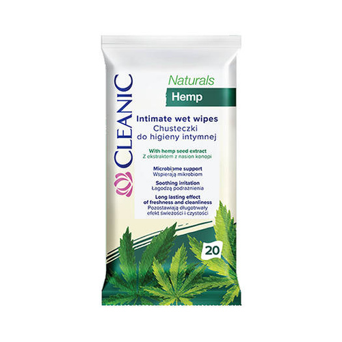 CLEANIC Chusteczki do higieny intymnej Naturals Hemp-20szt