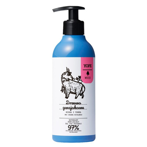 YOPE WOOD Naturalny Żel pod prysznic Drzewo Gwajakowe & Mirra & Tonka  400ml