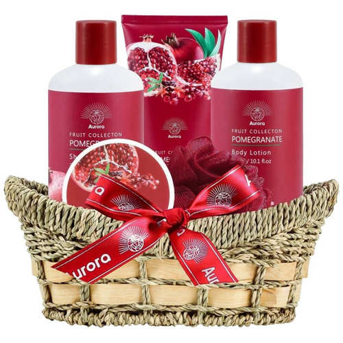 Aurora Zestaw Prezentowy 4 Kosmetyków w Wiklinowym Koszyku + Myjka Granat