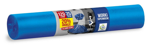 ANNA ZARADNA Worki na śmieci SUPERMOCNE 120L-25szt. niebieskie