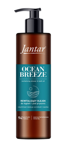 JANTAR Olejek Rewitalizujący do Prysznic i Kąpieli z Esencją Bursztynową i Minerałami - Ocean Breeze 400 ml
