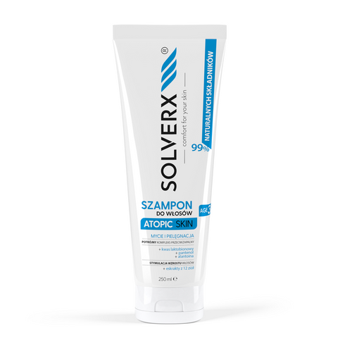 SOLVERX Atopic Skin Szampon do włosów - pielęgnujący i przeciwzapalny 250ml