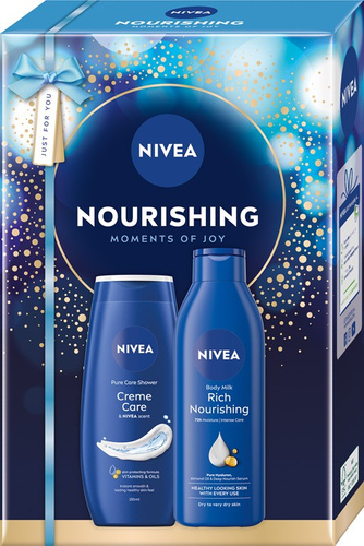 NIVEA Zestaw prezentowy damski Nourishing (Żel pod prysznic 250ml + Mleczko do ciała 250ml)