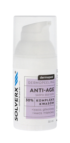 SOLVERX Dermopeel Dermopeeling Anti-Age - Kompleks Kwasów 30% (glikolowy,mlekowy) 30ml