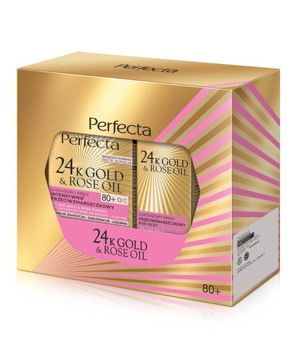 PERFECTA 24K Gold Rose Oil Zestaw prezentowy (krem na dzień i noc 80+ krem pod oczy)