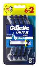 GILLETTE Blue 3 Plus Comfort Maszynka do golenia dla mężczyzn - 8 szt. (6+2 gratis)