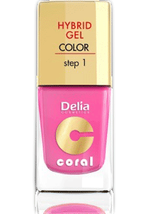 Delia Cosmetics Coral Hybrid Gel Emalia do paznokci nr 22 landrynkowy róż 11ml