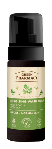 GREEN PHARMACY Pianka do mycia skóry tłustej i normalnej 150 ml - Energetyzująca Formuła