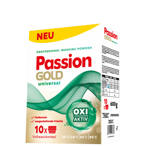 PASSION GOLD Proszek do prania Uniwersalny 600 g - Profesjonalna Formuła