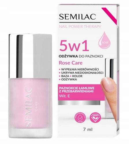 Semilac Odżywka Nail Power Therapy 5w1 Rose Care