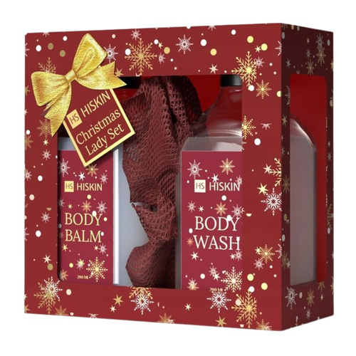 HISKIN Zestaw prezentowy dla kobiet Balsam do ciała + Żel do mycia ciała + Myjka do ciała