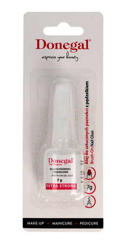 Donegal klej do sztucznych paznokci z pędzelkiem transparentny