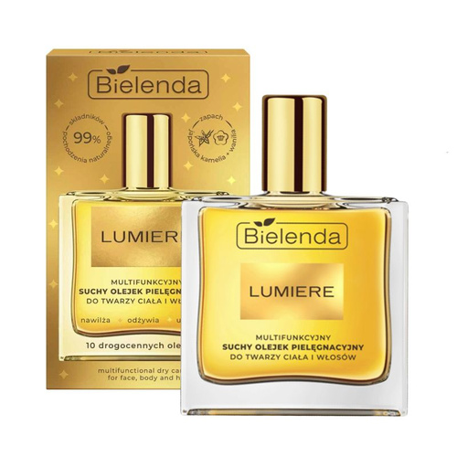 BIELENDA Lumiere Multifunkcyjny Olejek Pielęgnacyjny 50 ml do Twarzy, Ciała i Włosów