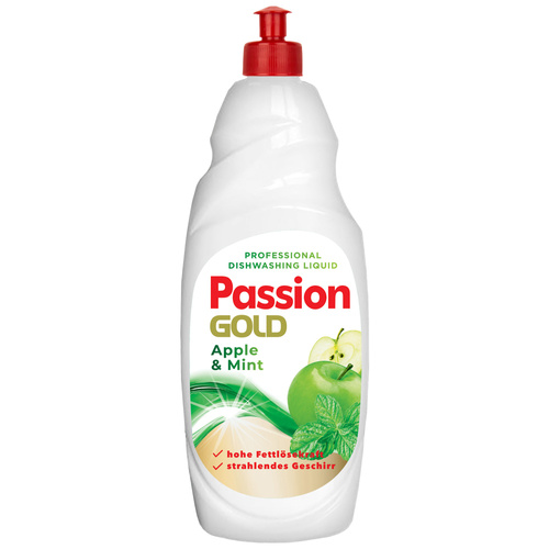 PASSION GOLD Płyn do mycia naczyń Apple & Mint 850 ml - Ekologiczny Płyn do Naczyń z Ekstraktem Jabłka i Mięty 850 ml