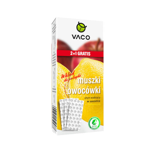 VACO ECO Wkład do pułapki na muszki owocówki - płyn wabiący w saszetce-3szt