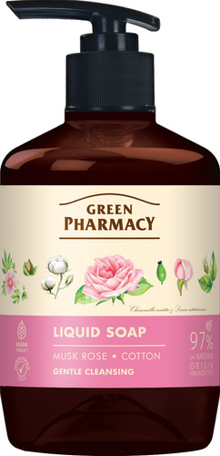 GREEN PHARMACY Mydło w płynie Róża Piżmowa i Bawełna 460 ml