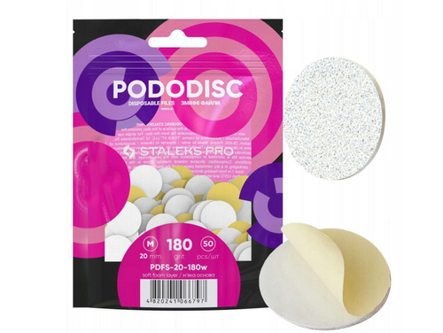 Staleks Pilniki Białe do Dysku Pro M 20 mm #180 PDFS-20-180W 50szt