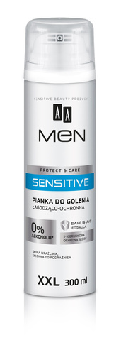 AA Men Sensitive Care Pianka do golenia łagodząco-ochronna XXL 300 ml