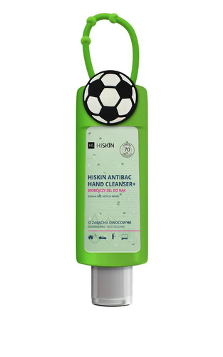 HISKIN Antibac Hand Cleanser+ Biobójczy Żel do rąk owocowy - piłka (butelka 75ml+etui)