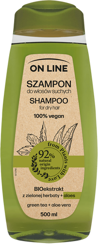 On Line From Plants With Love Szampon do włosów BIOekstrakt z Zielonej Herbaty i Aloes 500ml