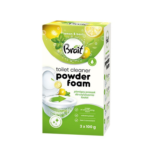 BRAIT Wulkan Proszek do Czyszczenia Toalet Lemon & Basil 3 x 100 g