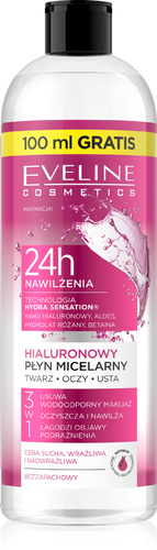 EVELINE Hydra Sensation Hialuronowy płyn micelarny nawilżający 3w1 500 ml