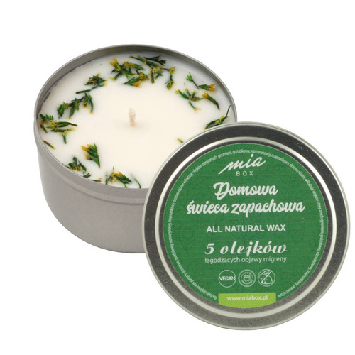 MIA BOX Domowa Świeca zapachowa 5 olejków - MIGRENA 160g