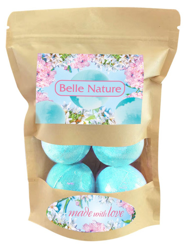 BELLE NATURE Kule Musujące do Kąpieli - Wiosenny Jaśmin (6x50g)