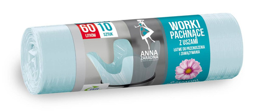ANNA ZARADNA Worki na śmieci z uszami - zapach KWIATOWY 60L-10szt