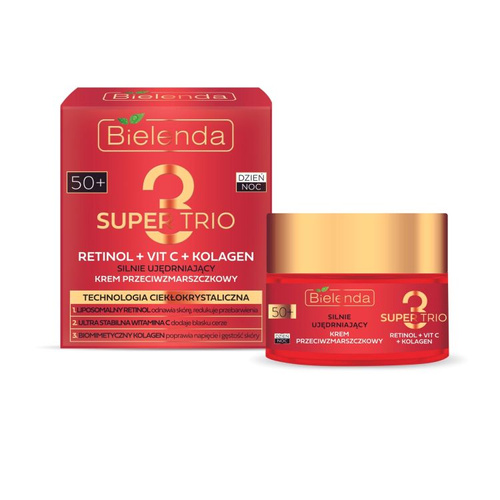 Bielenda Silnie ujędrniający krem przeciwzmarszczkowy RETINOL + VIT C + KOLAGEN 50+, dzień/noc 50ml