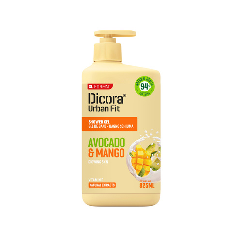 DICORA Żel pod prysznic Awokado i Mango 825 ml - nawilżenie i odżywienie skóry