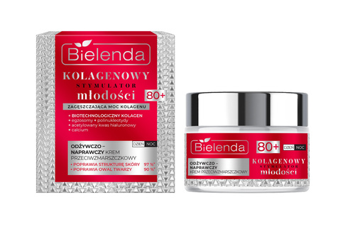 Bielenda Kolagenowy Stymulator Młodości Odżywczo - naprawczy krem przeciwzmarszczkowy 80+ 50 ml
