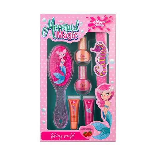CHLAPU CHLAP Zestaw dziecięcy Mermaid Magic ze szczotką, lakierami do paznokci, pilniczkiem i błyszczykami do ust
