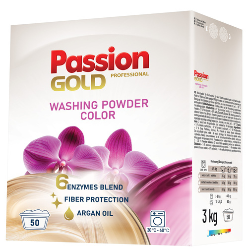 PASSION GOLD Proszek do prania Kolor 3 kg - Profesjonalna Formuła