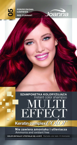 Joanna Multi Effect Color Keratin Complex Szamponetka 05 Porzeczkowa Czerwień  35g