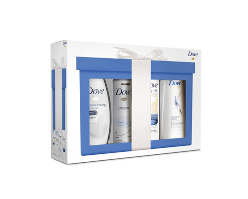 Dove Zestaw prezentowy Original (żel pod prysznic 250ml+deo spray 150ml+mleczko do ciała 250ml+szampon 250ml)