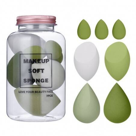 ECarla Gąbki do makijażu AVOCADO GREEN - zestaw 7 sztuk