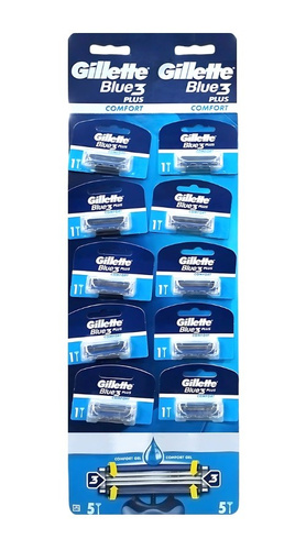 Gillette Blue 3 Plus Comfort - Maszynka do golenia dla mężczyzn, 10 szt.