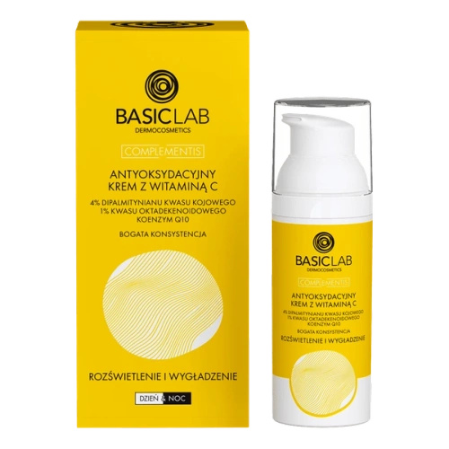BasicLab Antyoksydacyjny Krem z Witaminą C o Bogatej Konsystencji 50 ml