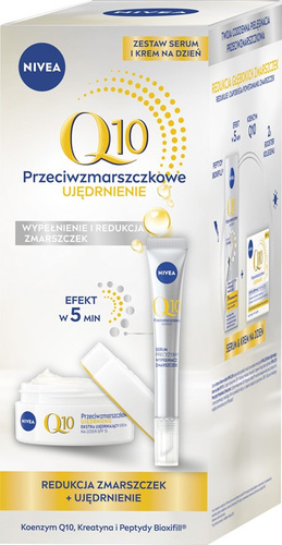 Nivea Q10 Zestaw Prezentowy Przeciwzmarszczkowy z Kremem na Dzień i Serum