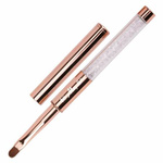 Molly Nails Pędzelek Owalny do Żelu z Cyrkoniami 7mm Rozmiar 4 - Golden